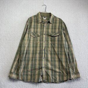 The North Face Shirt Mens Large Green Plaid A5 Series Long Sleeve Button Down